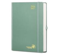 POPRUN Academic Diary 2026-2027 Day to Page A4 Hardback Mid Year Daily 26/27 Planner (Aug'26 - Jul'27) A Day per Page 30 Minutes Interval Appointment Book(Midnight Green)
