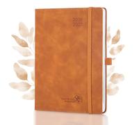 POPRUN Academic Diary A5 Week to View 2026-2027 Soft Cover 22 x 16.5 cm - 26/27 Weekly Planner & Notebook in One, Inner Pocket, Monthly Tab(Brown)