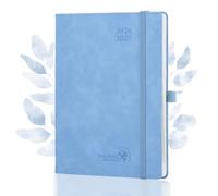 POPRUN Academic Diary A5 Week to View 2026-2027 Soft Cover 22 x 16.5 cm - 26/27 Weekly Planner & Notebook in One, Inner Pocket, Monthly Tab(Cyan Blue)