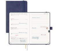 POPRUN Academic Pocket Diary A6 Week to View 2026-2027 Soft Cover 16 x 10.5 cm - 26/27 Small Weekly Planner & Notebook in One, Inner Pocket(Navy blue)
