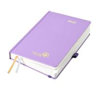 POPRUN Diary 2026 A Day Per Page A5 Hardback 26 Daily Planner Day to Page, Appointment Diary with 30 Minutes Interval, Inner Pocket (Violet)
