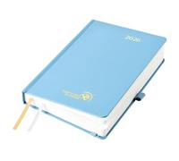 POPRUN Diary 2026 A Day Per Page A5 Hardback 26 Daily Planner Day to Page, Appointment Diary with 30 Minutes Interval, Inner Pocket (Haze Blue)