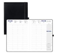 POPRUN Diary 2026 Week to View, 21X29.7CM, 15-Minute Hourly Appointment Book 2 Pages Per Week with PU Leather Softcover,Monthly Tabs,Inner Pocket (Black)