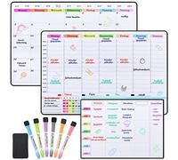 POPRUN Magnetic A4 Weekly Planner Pack of 3, Whiteboard Calendar for Appointment Planning, 6 Markers and 1 Eraser, Made in Germany