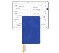 POPRUN Mini Pocket Diary 2026 A7 Week to View 12 x 8 cm, Palm-sized Slimline Calendar 26 Weekly Planner with 70 gsm Paper, PU Leather Soft Cover(Royal Blue）