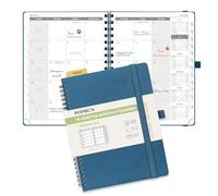 POPRUN Monthly Planner 2025-2026 22x16.5cm (18-Month: Jul'25 - Dec'26) Academic Diary A5 Month to View only Spiral Softcover, Sunday Start, Monthly Tab (Night Sky Blue)