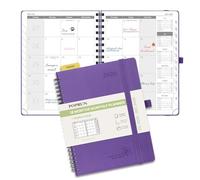 POPRUN Monthly Planner 2025-2026 22x16.5cm (18-Month: Jul'25 - Dec'26) Academic Diary A5 Month to View only Spiral Softcover, Sunday Start, Monthly Tab (Purple)