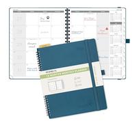 POPRUN Monthly Planner 2025-2026 26.5x21.5cm (18-Month: Jul'25 - Dec'26) Academic Diary Month to View only Spiral Softcover, Sunday Start, Monthly Tab (Night Sky Blue)