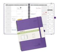 POPRUN Monthly Planner 2025-2026 26.5x21.5cm (18-Month: Jul'25 - Dec'26) Academic Diary Month to View only Spiral Softcover, Sunday Start, Monthly Tab (Purple)