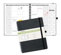 POPRUN Monthly Planner 2025-2026 26.5x21.5cm (18-Month: Jul'25 - Dec'26) Academic Diary Month to View only Spiral Softcover, Sunday Start, Monthly Tab (Black)