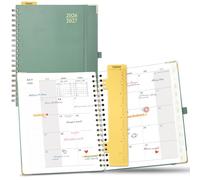 POPRUN Monthly Planner 2026-2027 Spiral Hardcover (7.5'' x 9.75''), 18 Months Calendar Book (July 2026 - Dec 2027) - 2 Pages per Month with Dotted Note Pages, Sunday Start, Laminated Tabs - Midnight