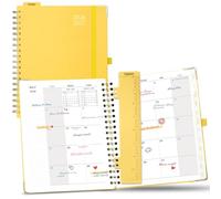 POPRUN Monthly Planner 2026-2027 Spiral Hardcover (7.5'' x 9.75''), 18 Months Calendar Book (July 2026 - Dec 2027) - 2 Pages per Month with Dotted Note Pages, Sunday Start, Laminated Tabs - Light