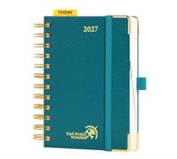 POPRUN Page A Day Pocket Diary 2027 Small A6 Spiral Hardcover Daily Planner
