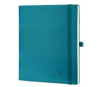POPRUN Planner 2025-2026 (Large - 8.5'' x 10.5'') Academic Weekly Calendar (July 2025 - June 2026) with Hourly Time Slots, Monthly Tabs, 100GSM Thick Papers, Leather Soft Cover - Pacific Green