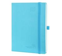 POPRUN Planner 2025-2026 (Medium - 6.5'' x 8.5'') Academic Weekly Calendar (July 2025 - June 2026) with Hourly Time Slots, Monthly Tabs, 100GSM Thick Papers, Leather Soft Cover - Blue Green