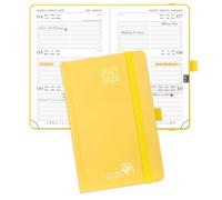 POPRUN Pocket Academic Diary 2025-2026 Small Diary Hardback A6 (16x10.5 cm) Week to View 17 Months (Aug'25 - Dec'26),Mid Year Weekly Planner, Inner Pocket (Light Yellow)