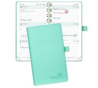 POPRUN Pocket Diary 2025 Week to View Slim (16.5x9 cm) Soft Cover Spiral Diary 25 Appointment Weekly Work Planner, Card Slot, 100GSM Paper (Mint Green)