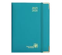 POPRUN Premium 2025-2026 Academic Diary Week to View Large - 17 month (Aug'25 - Dec'26) Hardback Mid Year Weekly Planner 25/26, Monthly Tab, Pen Loop (Pacific Green)