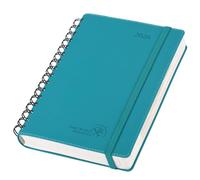 POPRUN Premium Diary 2026 Page A Day A5 Per Day to Page Spiral Soft Cover 26 Daily Planner, Appointment Book with 30 Minutes Interval, Month Tabs (Pacific Green)