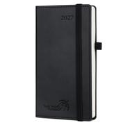 POPRUN Slim 2027 Pocket Diary Week To View (16.3x8.8cm) PU Leather Hacdback