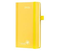 POPRUN Slim Diary 2026 Pocket Diary Hardback Small (16.5x9 cm) Week to View Appointment Diary Vertical Weekly Planner 26, Inner Pocket (Light Yellow)