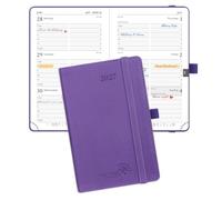 POPRUN Small Diary 2027 Pocket A6 Week to View - PU Leather, Inner Pocket