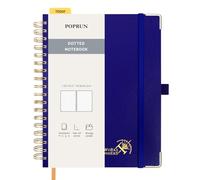 POPRUN Spiral Bullet Dotted Journal Notebook, [B5 Size] - 120 Gsm Thick Paper, 220 Numbered Pages, Wirebound Notepad for Men & Women with Pocket, Index Tabs, 8 Perforated Sheets, Royal blue WH184D-RLB