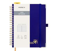 POPRUN Spiral Bullet Lined Journal Notebook, [B5 Size] - 120 Gsm Thick Paper, 220 Numbered Pages, Wirebound Notepad for Men & Women with Pocket, Index Tabs, 8 Perforated Sheets, Royal blue