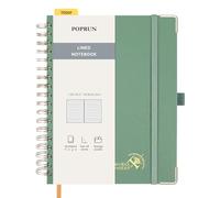 POPRUN Spiral Bullet Lined Journal Notebook, [B5 Size] - 120 Gsm Thick Paper, 220 Numbered Pages, Wirebound Notepad for Men & Women with Pocket, Index Tabs, 8 Perforated Sheets, Midnight Green