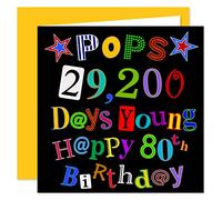 Pops 80th Happy Birthday Card - 29,200 Days Young - What A Kerfuffle Design - 80 Today