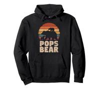 Pops Bear Vintage Retro Funny Father's Day 2 Cubs Kids Pullover Hoodie