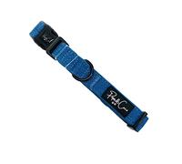 Pops & Coco Denim Adjustable Dog Walking Collar, Blue, Jeans, Sturdy, Strong Navy (M)