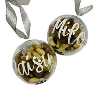 Pops & Coco Personalised Christmas Pet Bauble for Cat and Dog Owner - Hanging Tree Decoration - Filled with Treats or Empty - Stocking Filler ideas - Festive Xmas Decor (Cat Bauble, Empty)