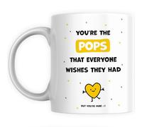Pops Gift Mug - You're The Pops Everyone Wishes They Had - 11oz Ceramic Cup - Birthday, Christmas, Father's Day - Big Heartfelt, Sentimental Present