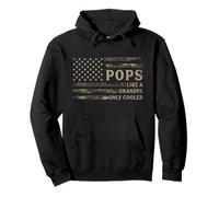Pops Like A Grandpa Only Cooler Father's Day Camo Usa Flag Pullover Hoodie