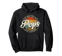 Pops Man Myth Legend Vintage Stamp Fathers Day Grandpa To Be Pullover Hoodie