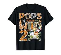 Pops of The Wild & Two 2nd Birthday Boy Safari Jungle T-Shirt