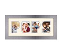 Pops Photo Frame Word Photo frame 1248-BB (Brushed Silver Finish Frame Cream Mount Grey Inside)