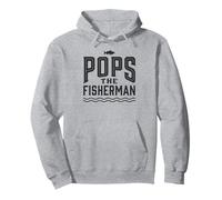 Pops The Fisherman Classic Bold Font Father's Day Pops Pullover Hoodie