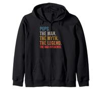 Pops The Man The Myth The Legend The Bad Influence Zip Hoodie