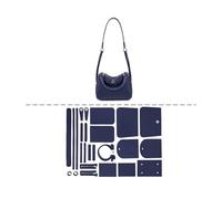 POPSEWING DIY Bag Kit Luxury Tote Bags for Women, DIY Bag Making Kit, Romantic Leather Shoulder Bag Kit, DIY Handmade Crossbody Bag for Personalized Gifts (Large, Blue-DIY Kits)