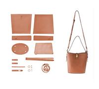 POPSEWING Simple Bucket Crossbody Bag DIY Kit, DIY Leather Shoulder Bag with Sewing Kit, DIY Handmade Bag Kit for Mom Girlfriend (Brown)