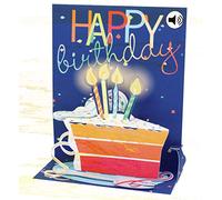 Popshots 3D Pop-Up Sound Musical Greeting Card Birthday Big Slice of Cake