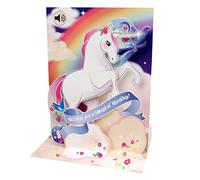 Popshots 3D Pop-Up Sound Musical Greeting Card Birthday Unicorn and Rainbow