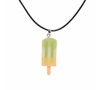 Popsicle Acrylic Necklace Handmade Funny Cartoon Colorful Rainbow Resin 3D Mini Ice Cream Snacks Food Chic Lightweight Leather Necklace for Women Men Boho Summer Beach Holiday Fashion Jewelry Gifts, M