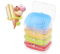 Popsicle Holder for Kids, 4 Pcs Silicone Popsicle Holder, Ice Cream Holder, 1/4 Drizzle Popsicle Holders for Kids, Reusable/with Storage Box/BPA Free, for Ice Cream/Ice Pop/Summer Party