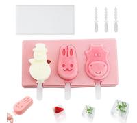 Popsicle Molds, 3 Cavity Ice Pop Molds with Stick, Popsicles Mold BPA Free Food Grade Ice Cream Mold Set DIY