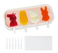 Popsicle Molds, 4 Cavities Ice Pop Molds with Stick, Popsicles Mold BPA Free Food Grade Ice Cream Mold Set DIY