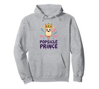Popsicle Prince: Cute Royal Ice Cream Cartoon Pullover Hoodie, Adult Unisex, Heather Grey, S