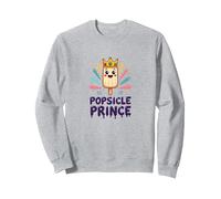 Popsicle Prince: Cute Royal Ice Cream Cartoon Sweatshirt, Adult Unisex, Heather Grey, S